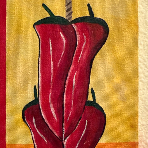 Vibrant Red and Orange and Yellow Chili Pepper Wall Art, Hand made - Picture 4 of 10